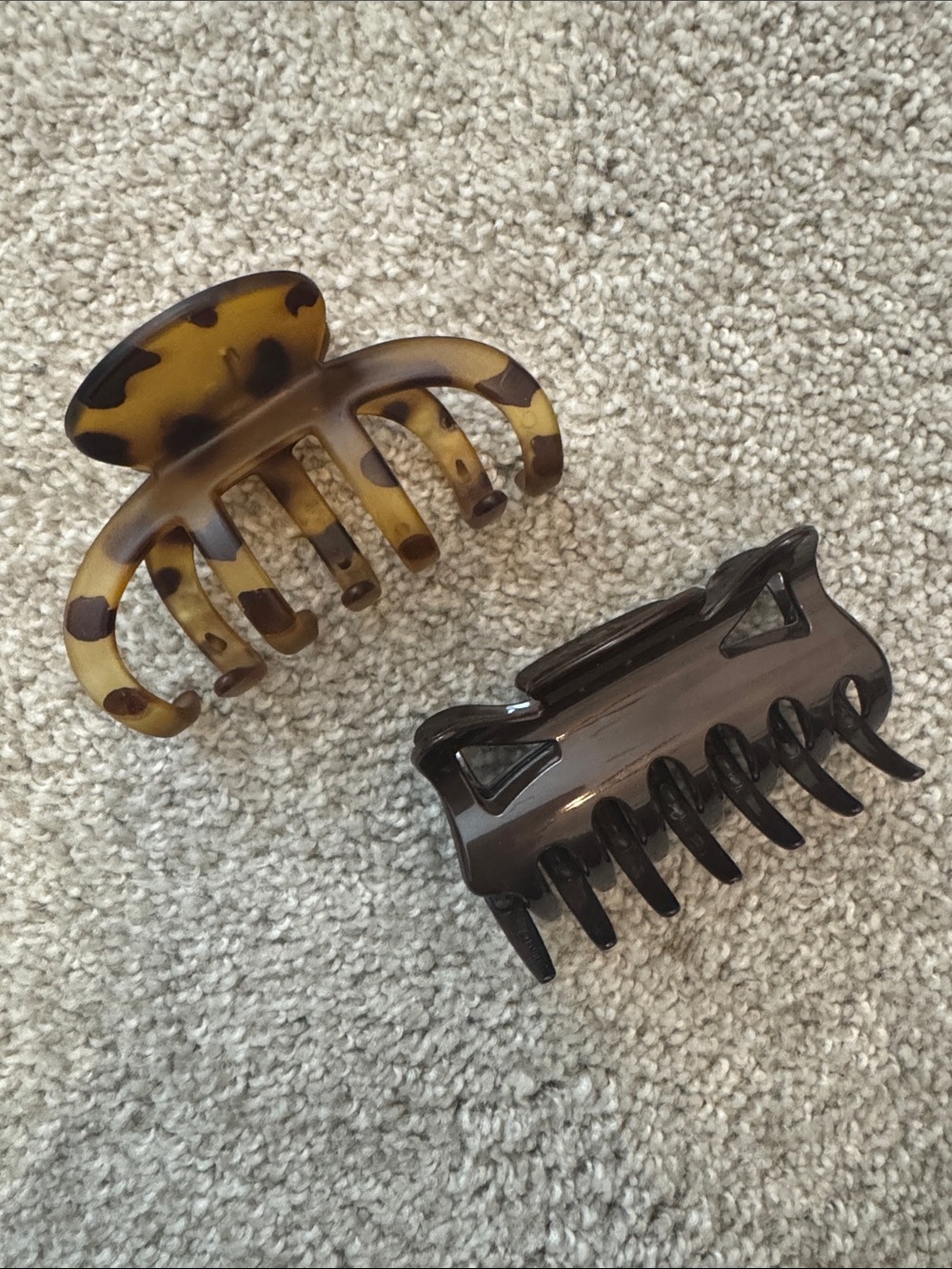 Tortoiseshell and Smoky Brown Hair Claw Clips - Set of 2
